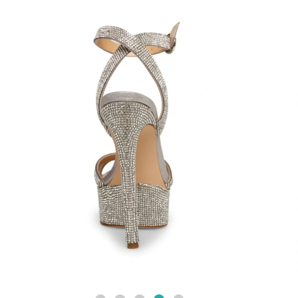 Steve Madden platform heels (Marciana-R silver multi). Worn once. - Picture 2 of 5